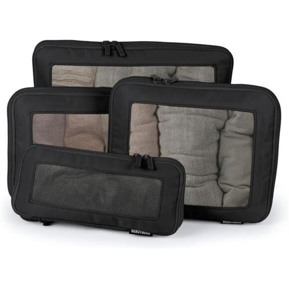 Compression Packing Cubes for Travel - Luggage Organizer Bags - Double Zipper